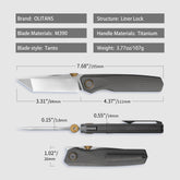 Stealth II T069 Folding Knife – (3.31" Tanto + Böhler M390 + Titanium) – OLITANS